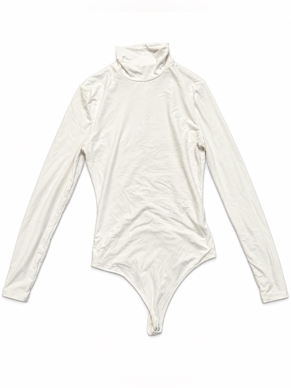 Abercrombie & Fitch White Long Sleeve Turtleneck Bodysuit Size S